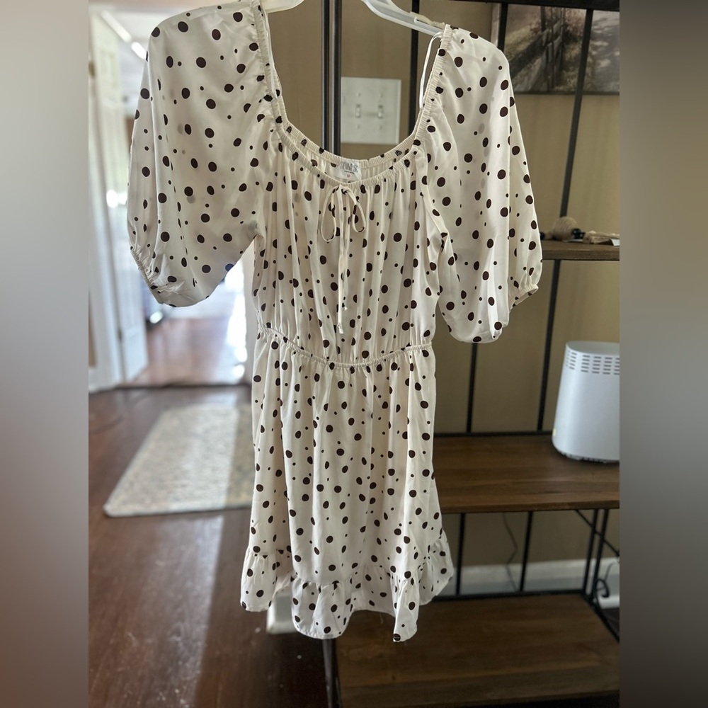 Polka Dot Off-Shoulder Dress, size M